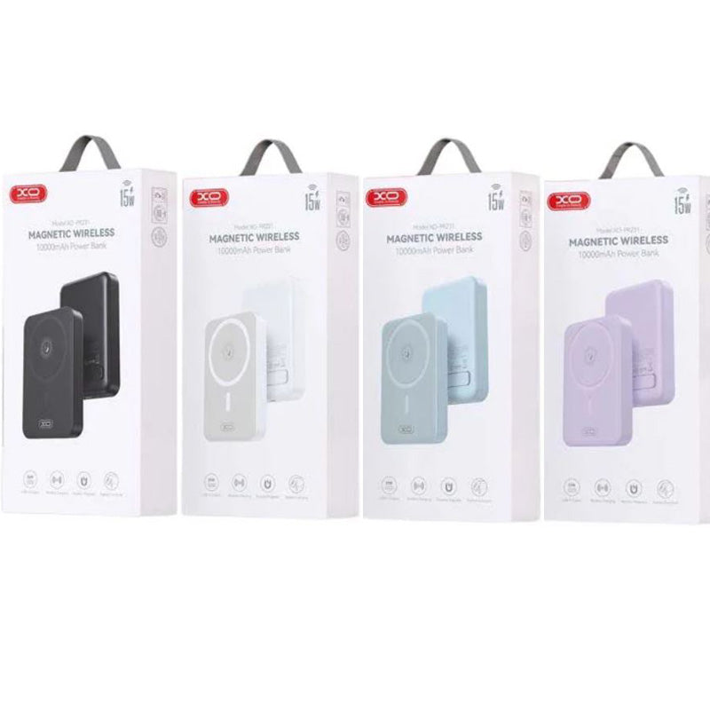 Draadloze Externe Batterij XO Design PR231, 10000mAh, 20W, PD + FQI, 1 x QI - 1 x USB-C, Zwart