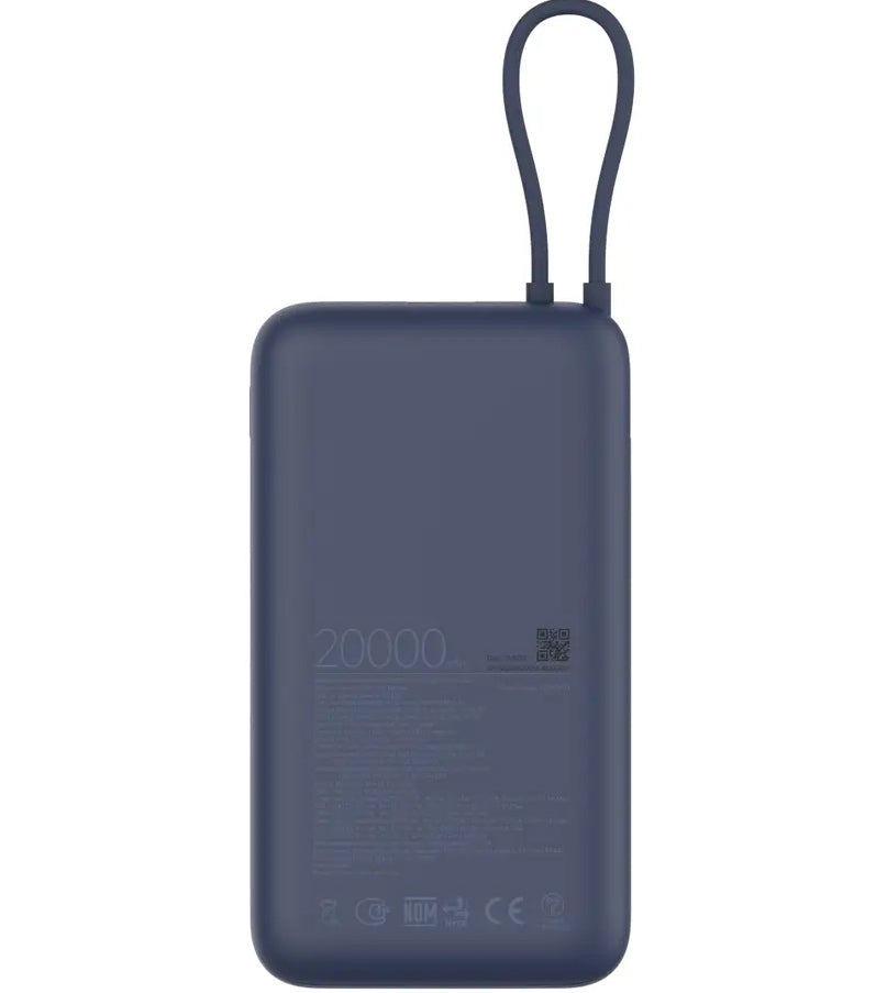 Externe Batterij Xiaomi, 20000mAh, 33W, QC + PD, 1 x USB-A - 2 x USB-C, Blauw BHR8975GL