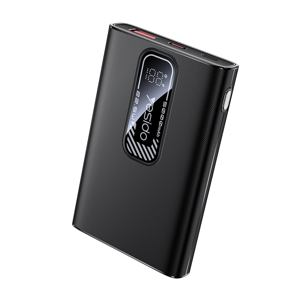 Batterie Externe Yesido YP92, 5000mAh, 22.5W, QC + PD, 1 x USB-A - 1 x USB-C, Noire