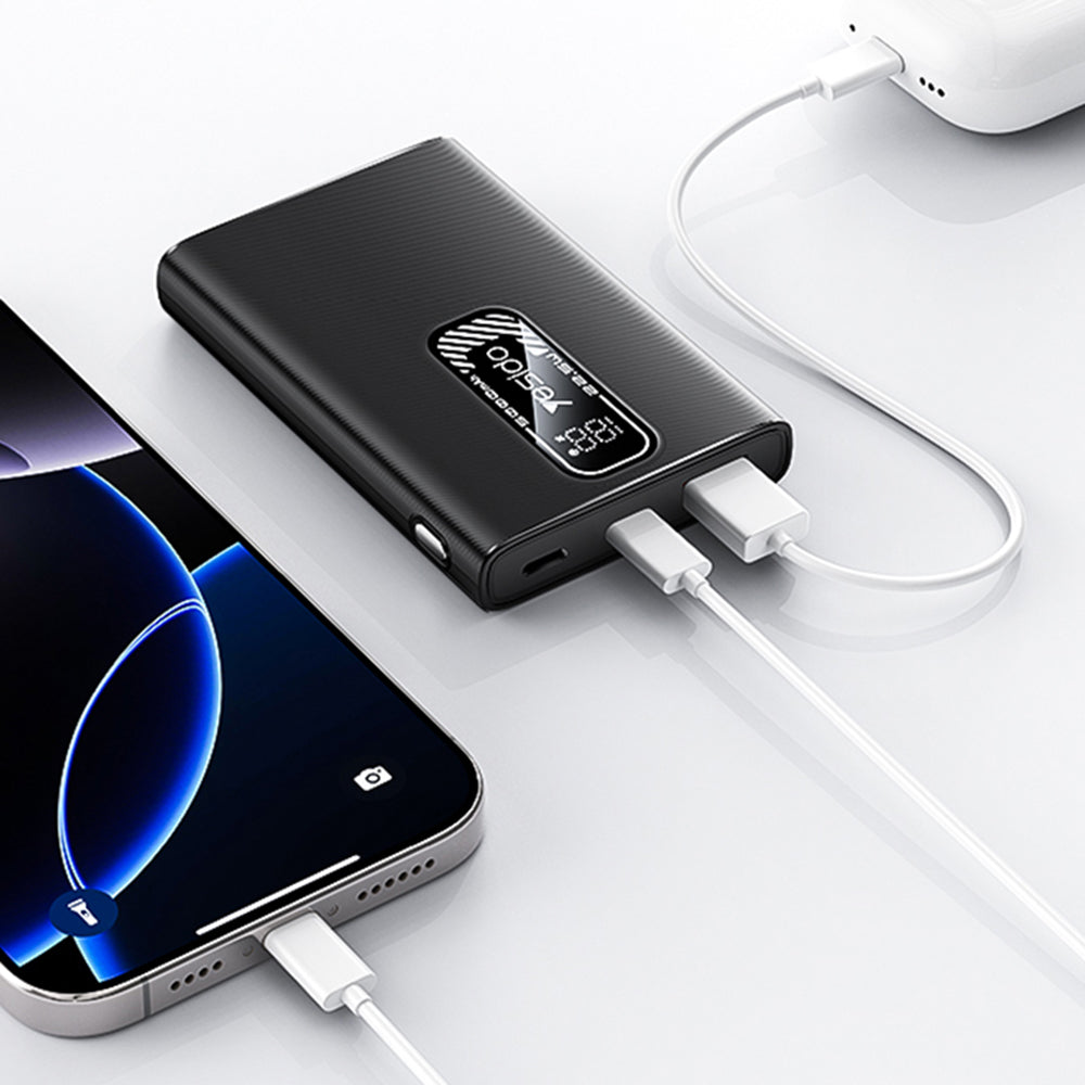 Batterie Externe Yesido YP92, 5000mAh, 22.5W, QC + PD, 1 x USB-A - 1 x USB-C, Noire