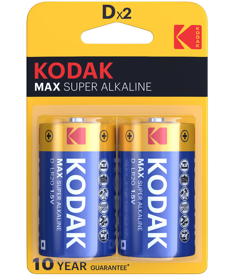 Kodak Max Super Alkaline Batterie, LR20, 2er Set