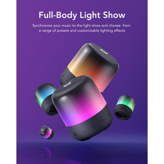 Tragbarer Bluetooth-Lautsprecher Anker SoundCore Glow Mini, 8 W, RGB, wasserdicht, schwarz A3136G11