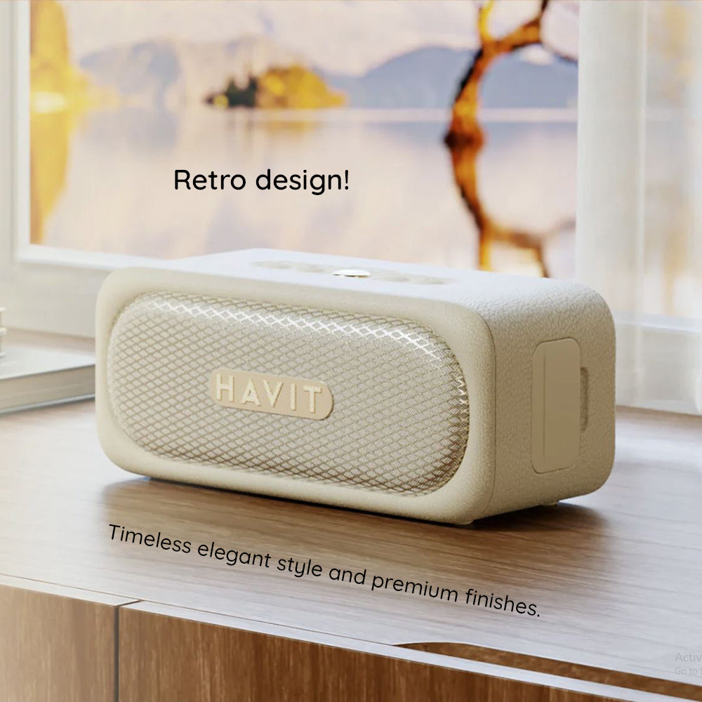 Enceinte Bluetooth HAVIT SK905BT, 20W, Étanche, Beige