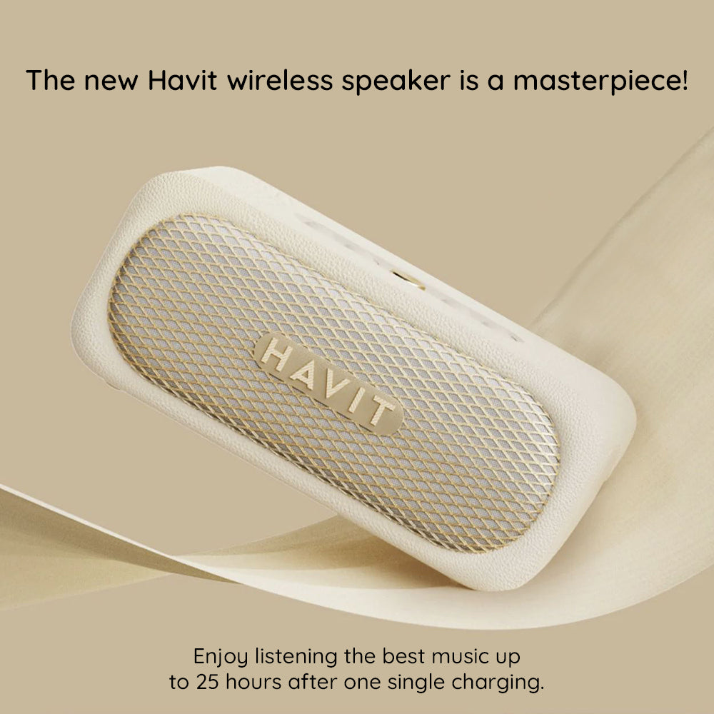 Enceinte Bluetooth HAVIT SK905BT, 20W, Étanche, Beige