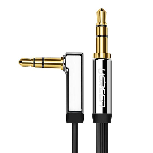 Audiokabel 3,5 mm - 3,5 mm UGREEN AV112 Schuin, 1m, Zwart