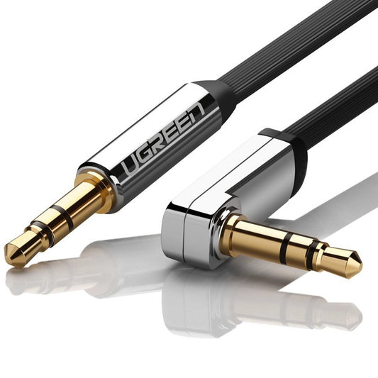 Audiokabel 3,5 mm - 3,5 mm UGREEN AV112 Schuin, 1m, Zwart