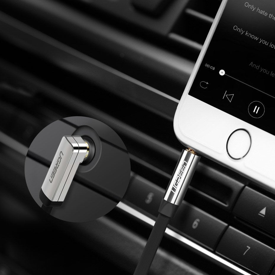 Audio Kabel 3.5mm - 3.5mm UGREEN AV112 Angled, 1m, Zwart