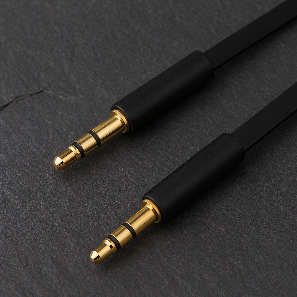 Câble Audio 3.5mm - 3.5mm Fixe, 1m, Noir