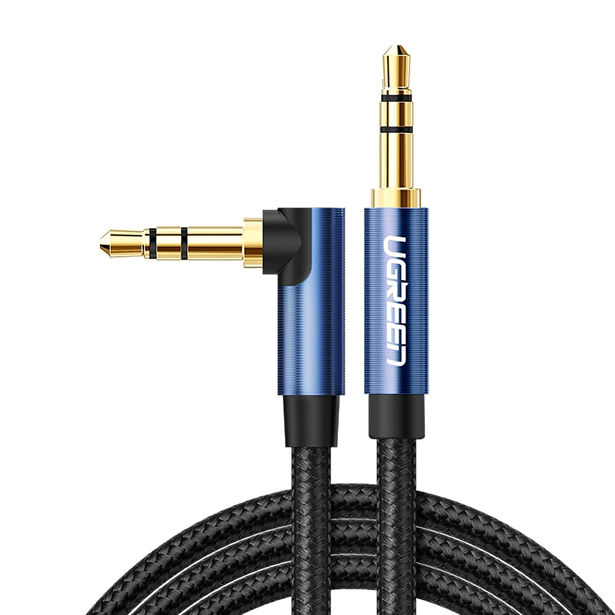 Câble Audio 3.5mm - 3.5mm UGREEN AV112 Angled, 1m, Bleu