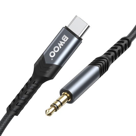 Câble audio USB-C - 3,5 mm BWOO BO-AUX066, 1,2 m, noir