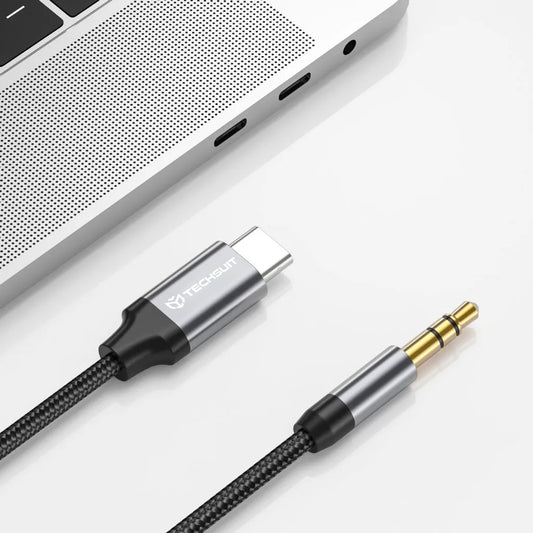 Câble Audio USB-C - 3.5mm Techsuit AC11 FuseXound, 0.5m, Gris