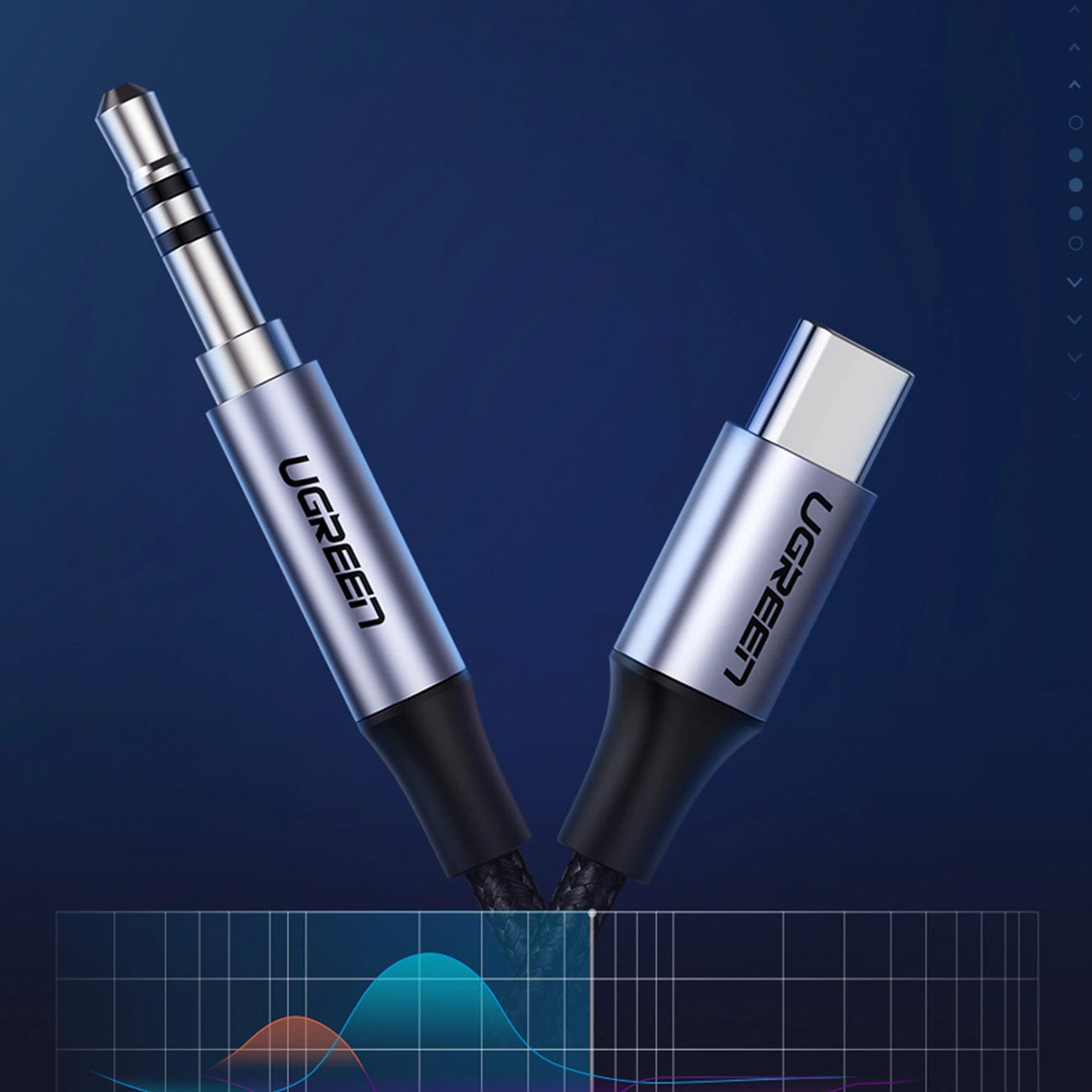 Audio Kabel USB-C - 3.5mm UGREEN AV143, 1m, Gri