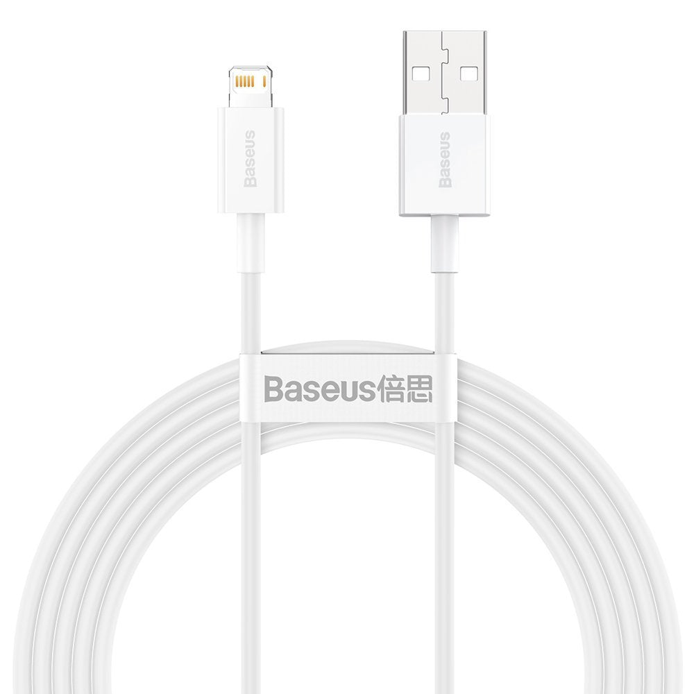 Câble de données et de chargement USB-A - Lightning Baseus Superior Series, 20W, 2m, blanc CALYS-C02