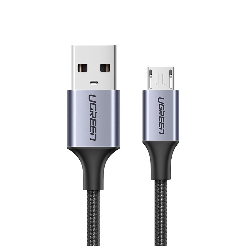 Câble de données et de charge USB-A - microUSB UGREEN US290, 18W, 2m, Noir