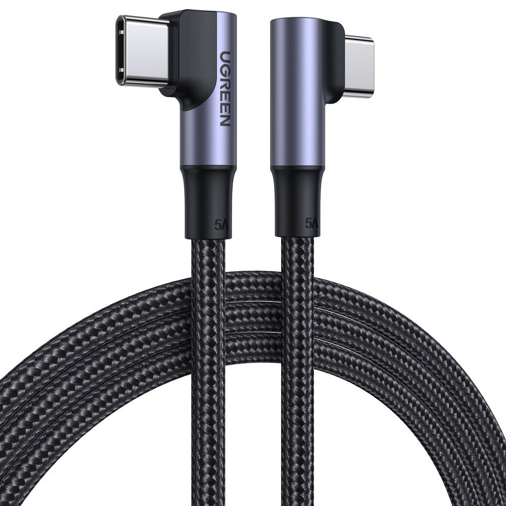 USB-C Data- en oplaadkabel - USB-C UGREEN US335 Schuin, 100W, 1m, Zwart