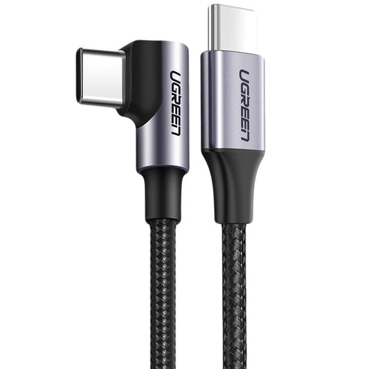 USB-C data- en oplaadkabel - USB-C UGREEN US255 USB-C schuin, 60W, 2m, grijs