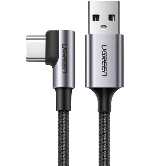 Data- en oplaadkabel USB-A - USB-C UGREEN US284 Schuin, 60W, 2m, Grijs