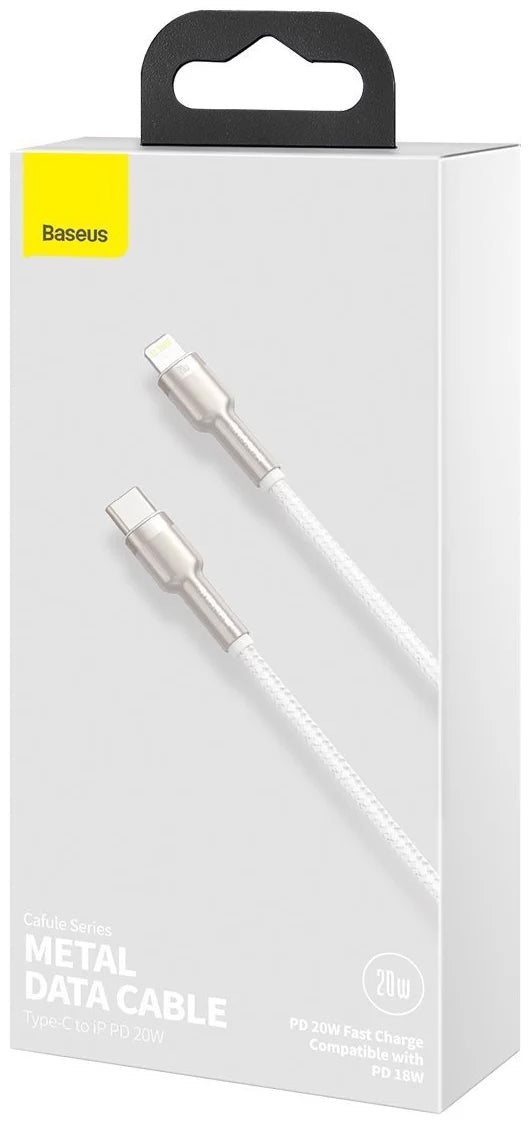 Baseus Cafule Metal USB-C auf Lightning Kabel 20W 1m | Weiß | PD & Nylon