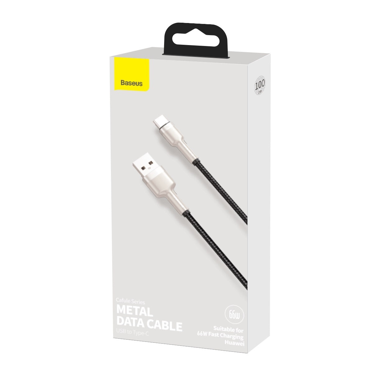 Baseus Cafule Metal USB-A auf USB-C Kabel 66W 1m | Schwarz | Nylon