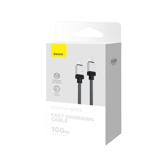 USB-C Data en Oplaadkabel - USB-C Baseus CoolPlay, 100W, 1m, Zwart CAKW000201