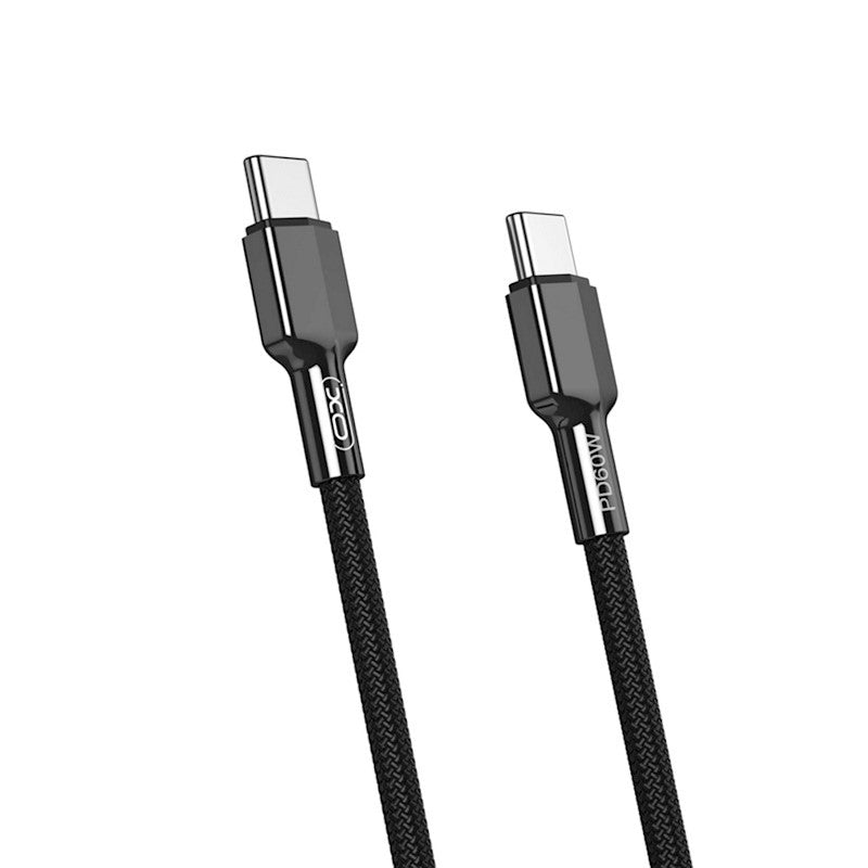 USB-C Data- en Oplaadkabel - USB-C XO Design NB183B, 60W, 1m, Zwart