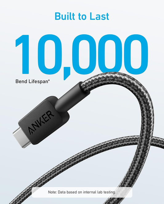 Daten- und Ladekabel USB-A - USB-C Anker 322, 18W, 0,9m, Schwarz A81H5G11