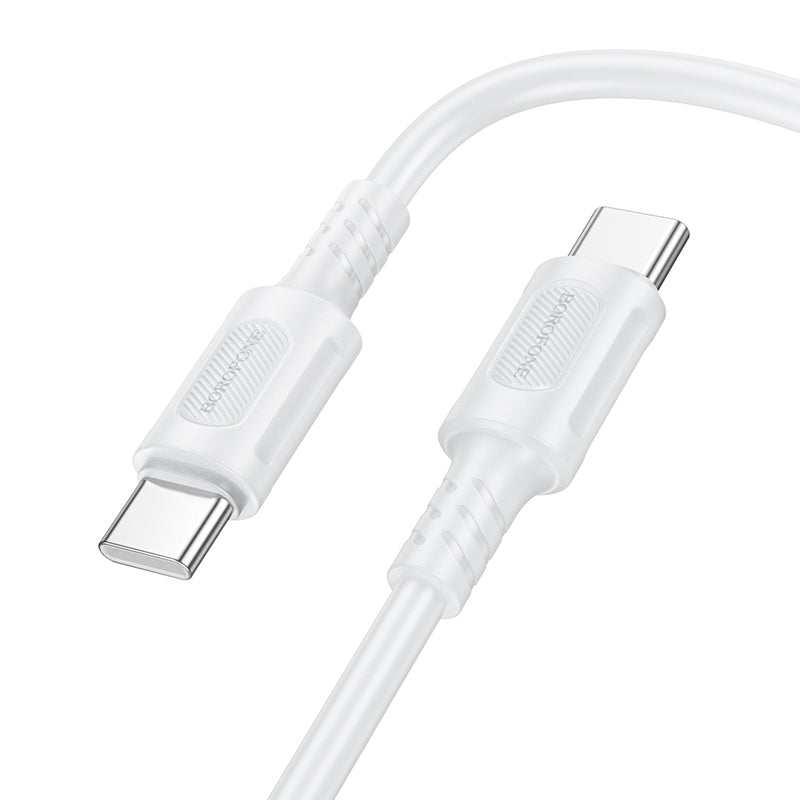USB-C data- en oplaadkabel - USB-C Borofone BX111 Feliz, 60W, 1m, Wit