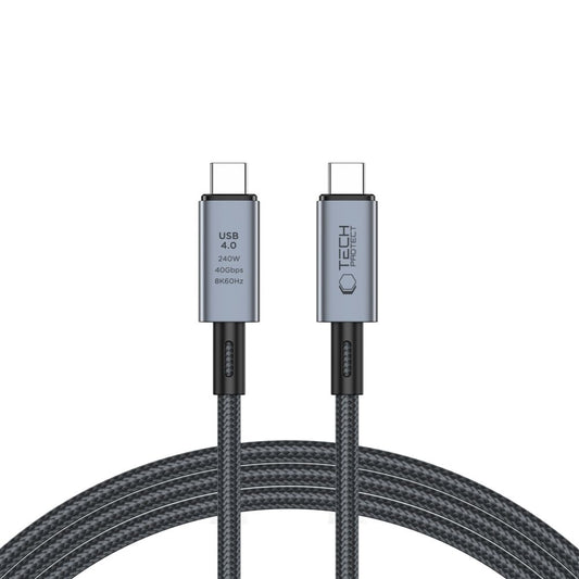 USB-C Data- en oplaadkabel - USB-C Tech-Protect Ultraboost Max, 240W, 2m, Grijs
