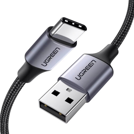 USB-A naar USB-C data- en oplaadkabel UGREEN US288, 18W, 0,5m, Zwart