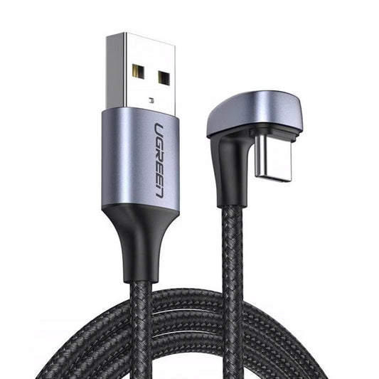 Data- en oplaadkabel USB-A - USB-C UGREEN US311 Schuin, 18W, 1m, Grijs