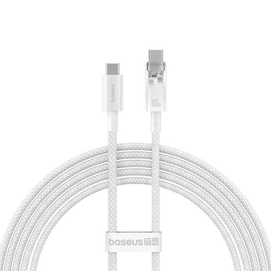 Câble de Données et de Charge USB-C - USB-C Baseus Explorer, 100W, 2m, Blanc P10319703221-01