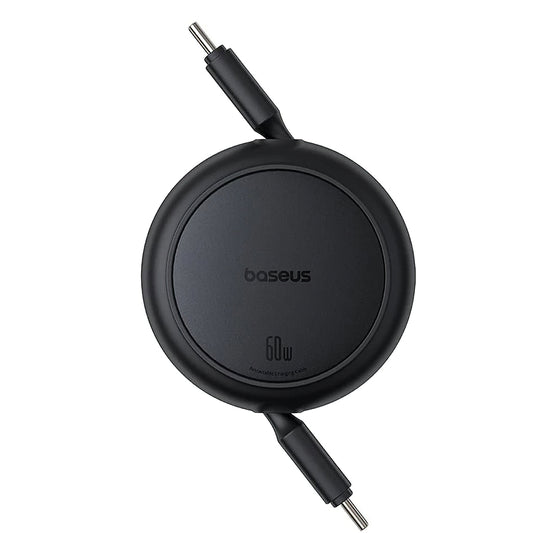 Câble de Données et de Charge USB-C - USB-C Baseus Free2Pull Mini Rétractable, 60W, 1m, Noir P10364500111-01