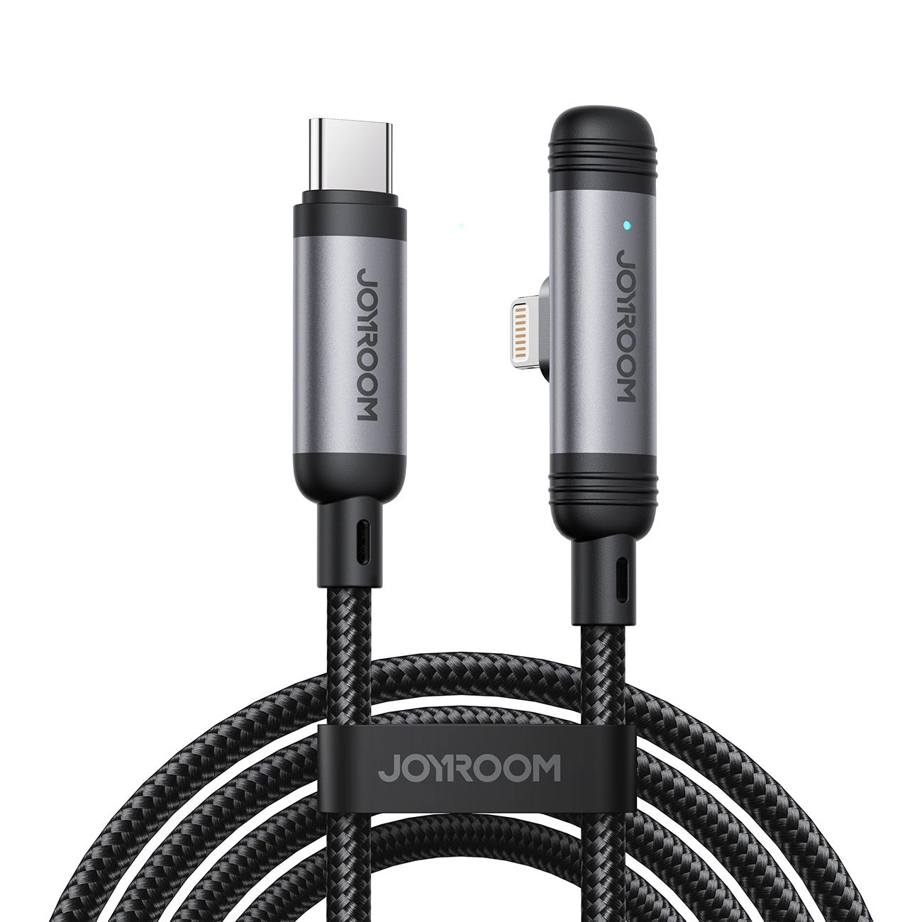 USB-C - Lightning Data- en Oplaadkabel Joyroom S-A56 EnjoyX Angled, 30W, 1.2m, Zwart