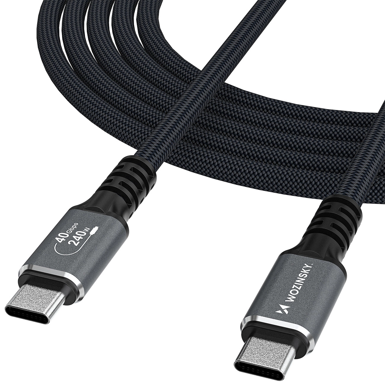 USB-C Data- en Oplaadkabel - USB-C WZK WPS-UY42S, 240W, 2m, Zwart