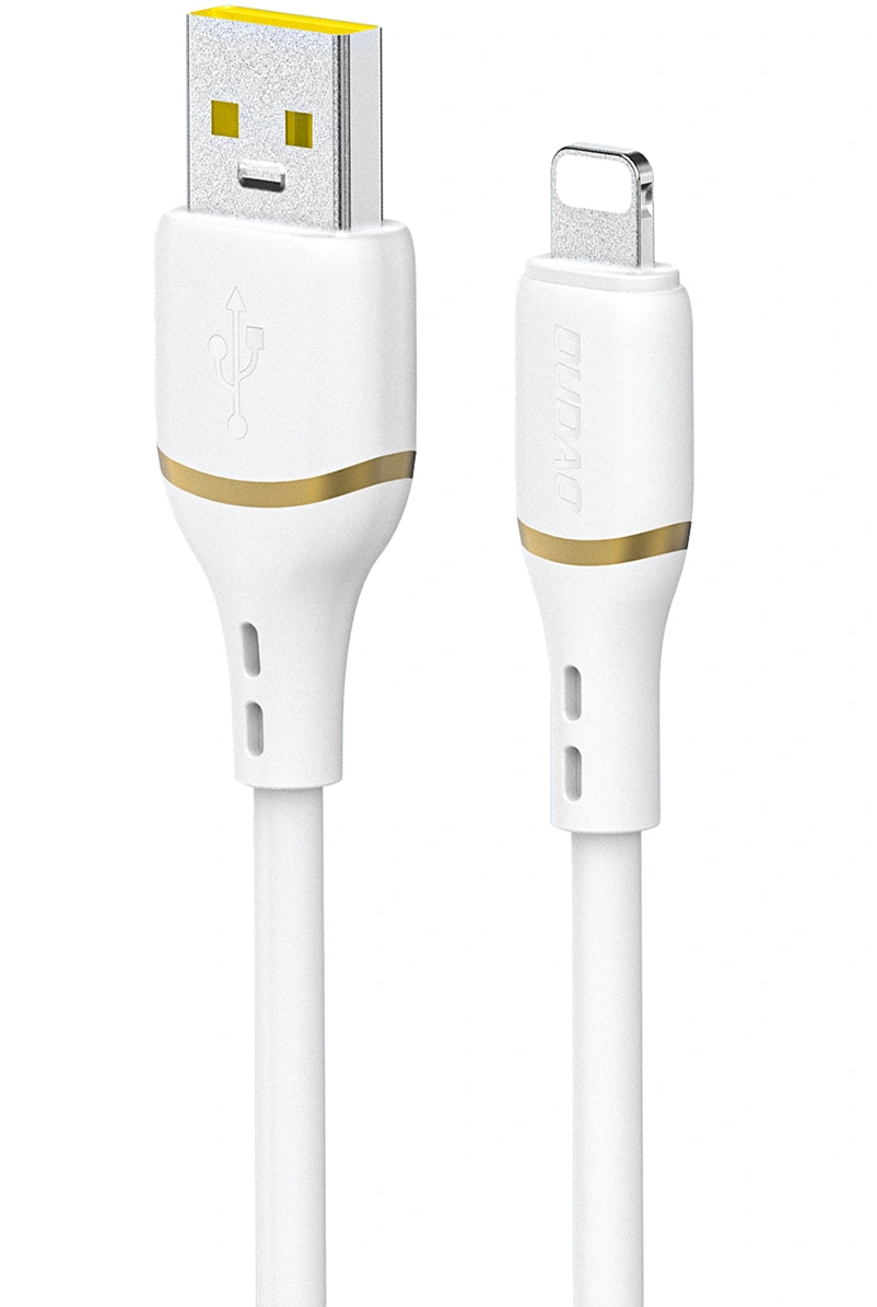 USB-A - Lightning Dudao L25L Gegevens- en Oplaadkabel, 30W, 1m, Wit