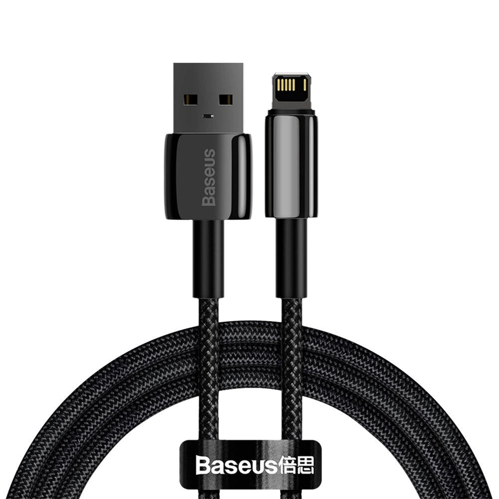 Gegevens- en oplaadkabel USB-A - Lightning Baseus Tungsten Gold, 20W, 1m, Zwart CALWJ-01