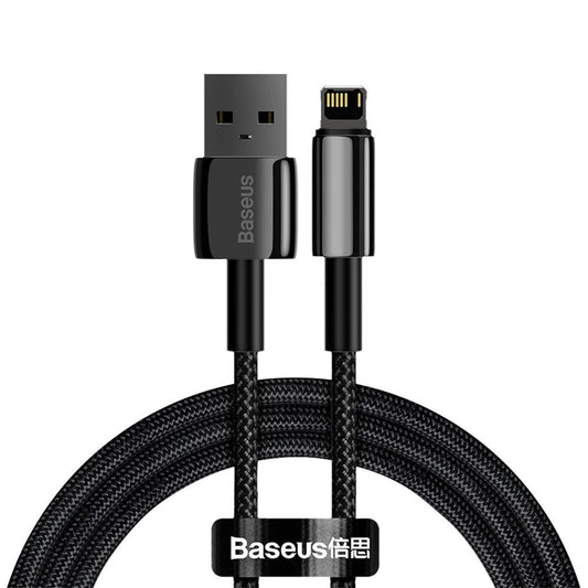 Daten- und Ladekabel USB-A - Lightning Baseus Tungsten Gold, 20W, 1m, Schwarz CALWJ-01