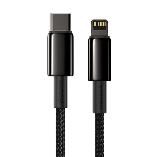 Data and Charging Cable USB-C - Lightning Baseus Tungsten Tungsten Gold, 20W, 2m, Black CATLWWJ-A01