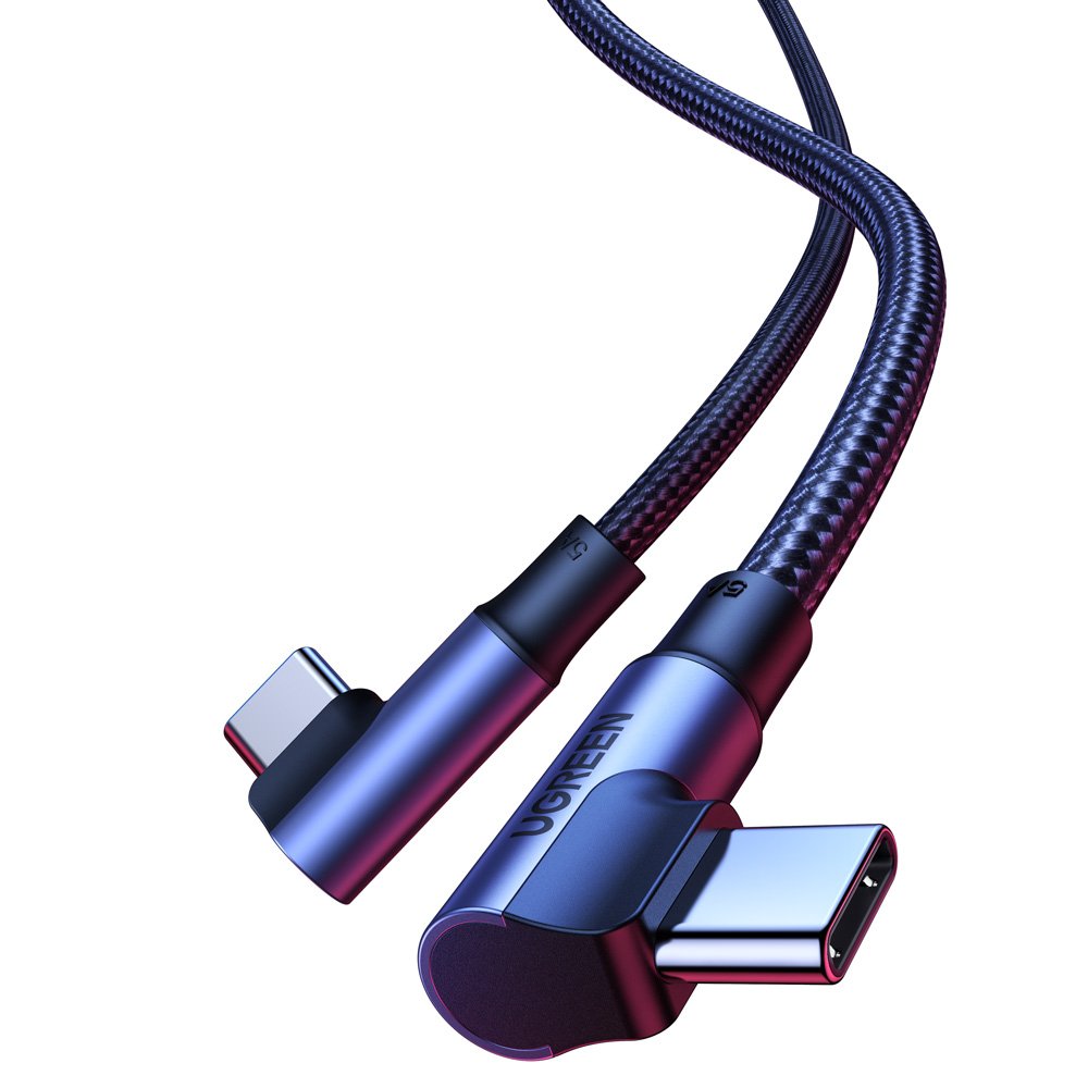 USB-C Data- en oplaadkabel - USB-C UGREEN US335 Schuin, 100W, 1m, Zwart