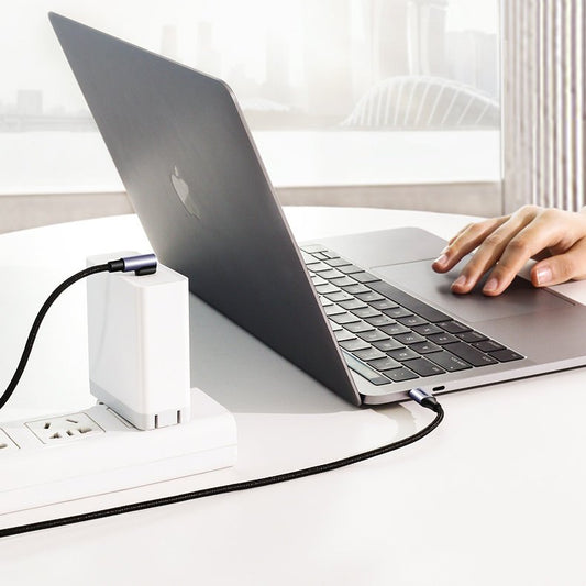 USB-C data- en oplaadkabel - USB-C UGREEN US255 USB-C schuin, 60W, 2m, grijs