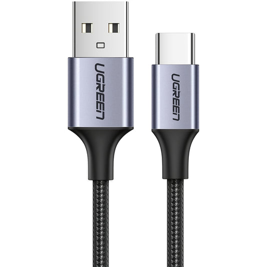 USB-A - USB-C Data- en Oplaadkabel UGREEN US288, 18W, 1.5m, Zwart