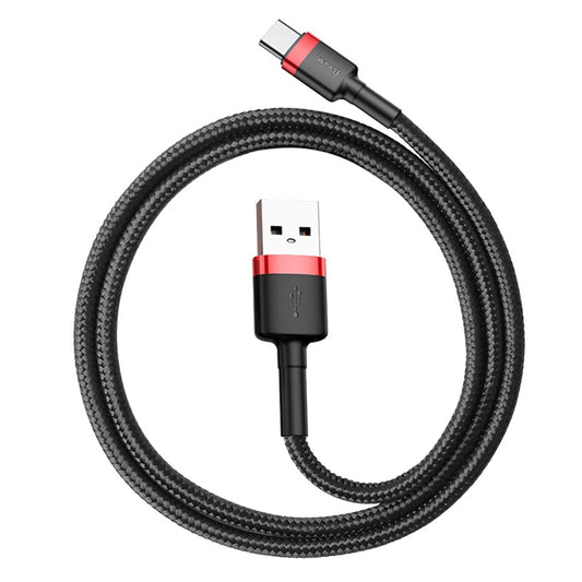 Daten- und Ladekabel USB-A - USB-C Baseus Cafule, 60W, 0.5m, Rot CATKLF-A91