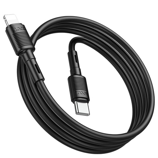 HOCO X83 Victory Câble de données et de charge USB-C - Lightning, 20W, 1m, noir