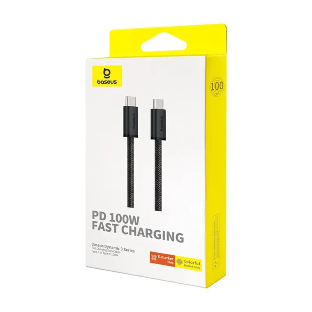 Câble de données et de charge USB-C - USB-C Baseus Dynamic 3 Series, 100W, 2m, noir P10367000111-01