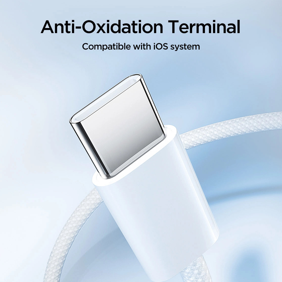 USB-C data- en oplaadkabel - USB-C Joyroom S-A45, 60W, 1m, Wit