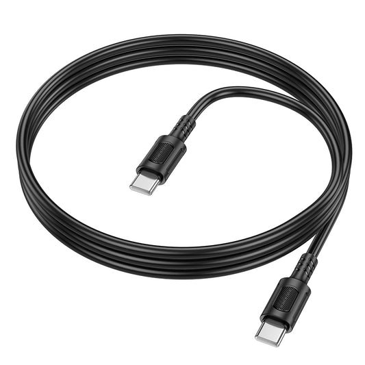 Câble de Données et de Charge USB-C - USB-C Borofone BX111 Feliz, 60W, 1m, Noir