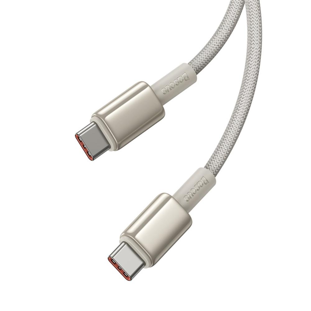 USB-C - USB-C Data- en Oplaadkabel Baseus Tungsten Gold, 100W, 1m, Goud P10319800G21-00