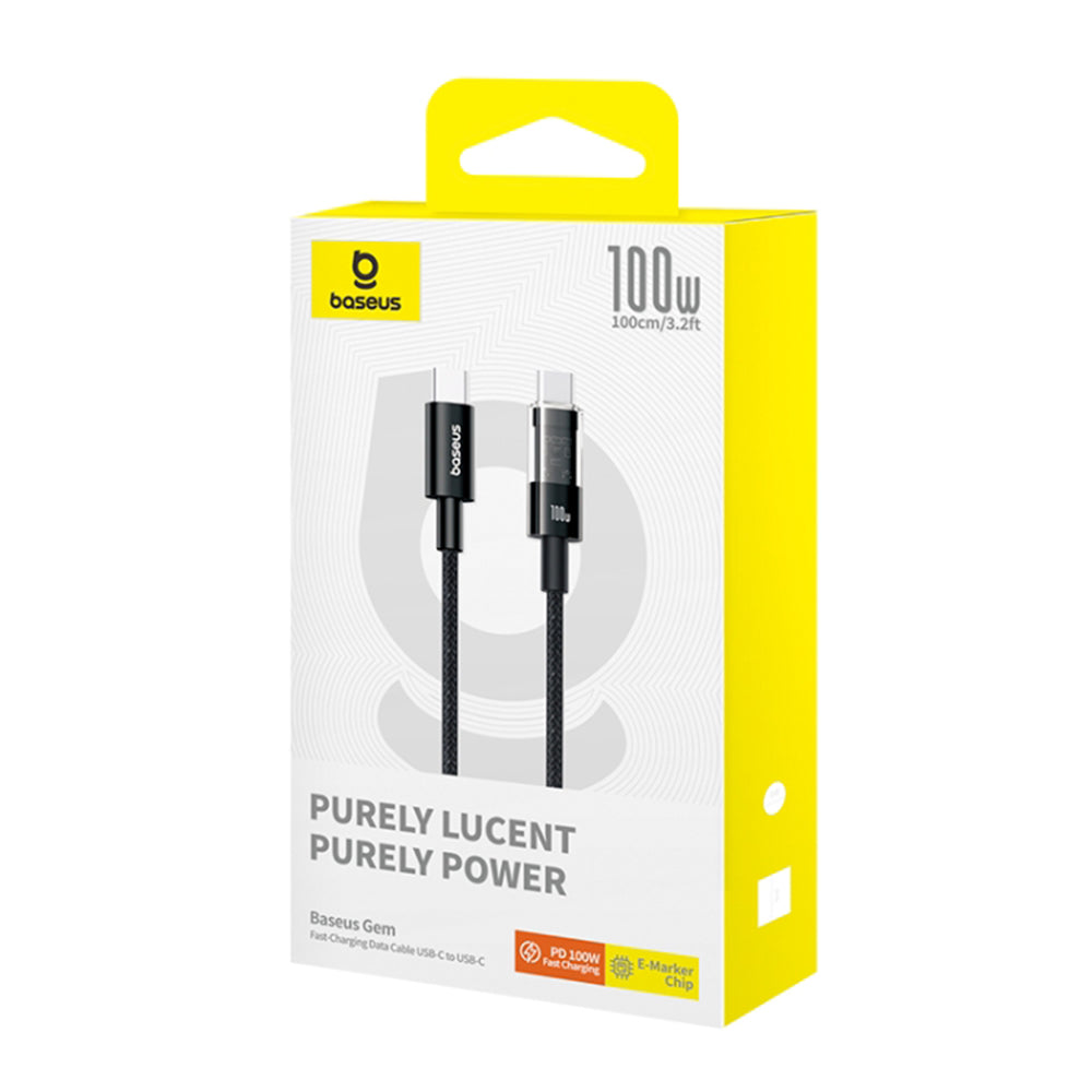 USB-C - USB-C Data- en Oplaadkabel Baseus Gem, 100W, 1m, Zwart P10373000111-00