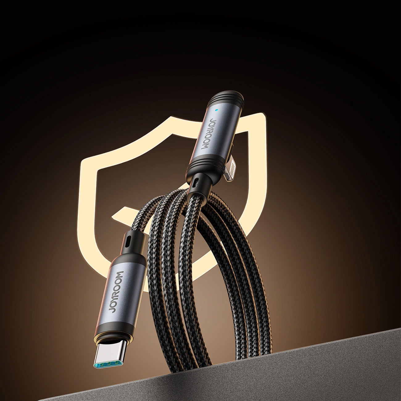 USB-C - Lightning Data- en Oplaadkabel Joyroom S-A56 EnjoyX Angled, 30W, 1.2m, Zwart