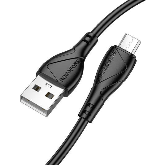 USB-A - microUSB Data- en Oplaadkabel Borofone BX121 Energy, 18W, 1m, Zwart